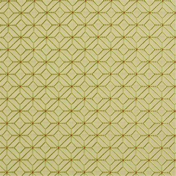 Fine-Line 54 in. Wide Light Green And Orange Geometric Small Scale Diamonds Upholstery Fabric, 54 in. FI2944352